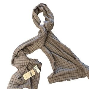 NWT Coldwater Creek Lightweight Cotton Double Crinkle Scarf, Taupe / Tan